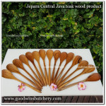 Jepara teakwood WOODEN SPATULA PEAR SHAPE sodet sutil centong kayu jati 32x6cm